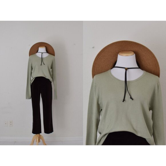 Vintage 90s Sage Acrylic/Nylon/Spandex Light Sweater size L - Picture 1 of 10